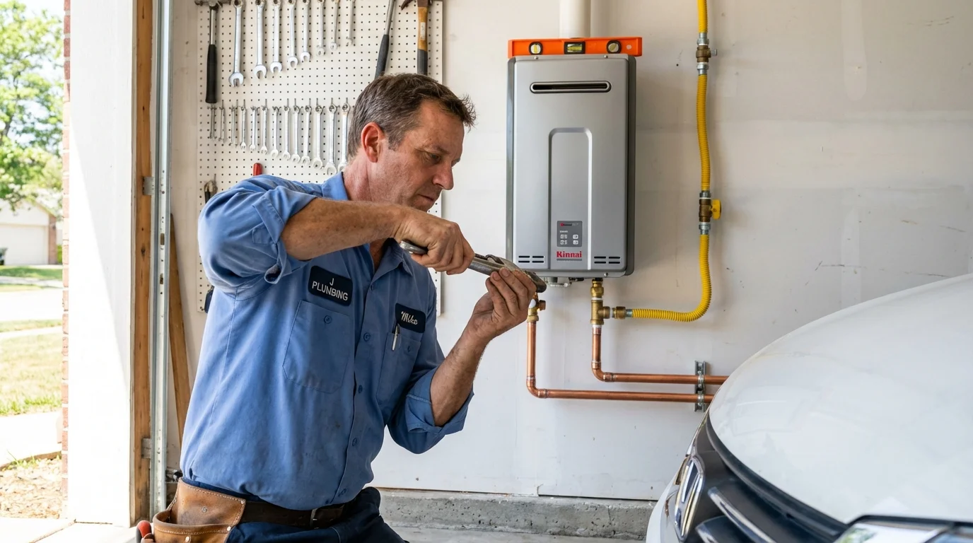 Tankless water heater installation by a Johns Plumbing LLC plumber in Perrysburg
